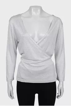 Fitted blouse with long sleeves