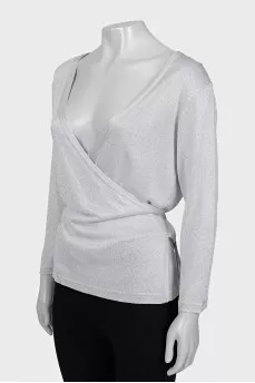 Fitted blouse with long sleeves
