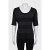 T-shirt with rhinestones and 3/4 sleeves
