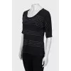 T-shirt with rhinestones and 3/4 sleeves