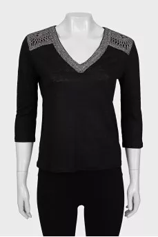 Pullover with silver decor