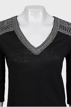 Pullover with silver decor