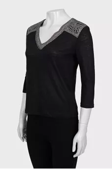 Pullover with silver decor