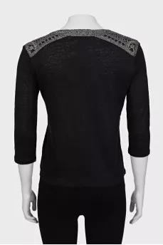Pullover with silver decor