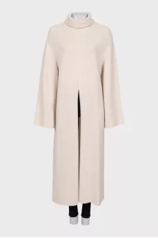 Wool maxi dress with a slit