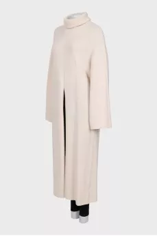 Wool maxi dress with a slit