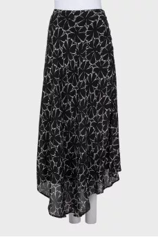 Asymmetrical printed skirt
