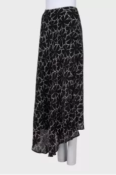 Asymmetrical printed skirt