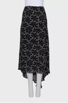 Asymmetrical printed skirt
