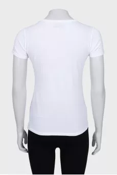 White fitted t-shirt with logo