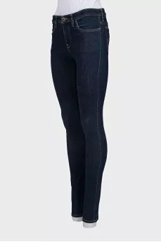 Blue mid-rise skinny jeans