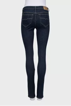 Blue mid-rise skinny jeans