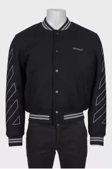 Men's bomber jacket with signature print