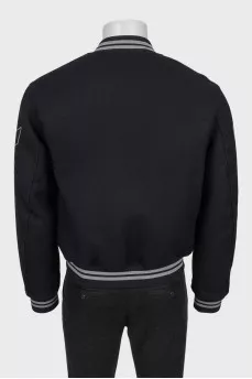 Men's bomber jacket with signature print