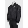 Men's black bomber jacket with buttons