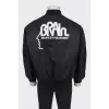 Men's black bomber jacket with buttons