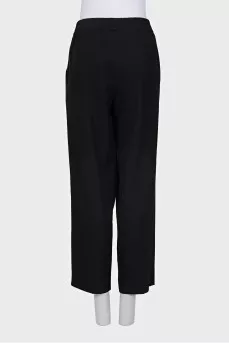 Tapered-fit wool trousers with elastic waistband