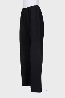Wide-leg wool trousers with tag