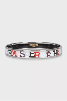 Enamel bracelet with signature print