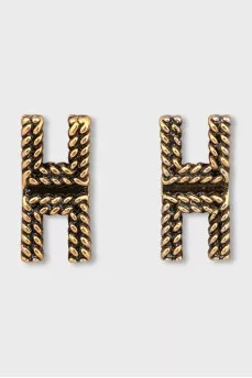 Embossed logo earrings