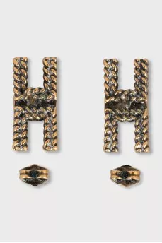 Embossed logo earrings