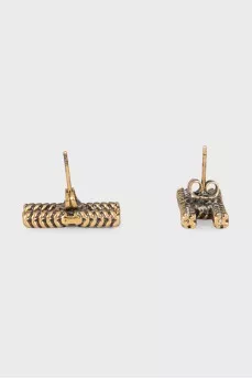 Embossed logo earrings