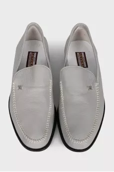 Men's gray leather loafers