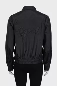 Jacket with a zipper and a patch