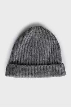 Gray cashmere hat with tag