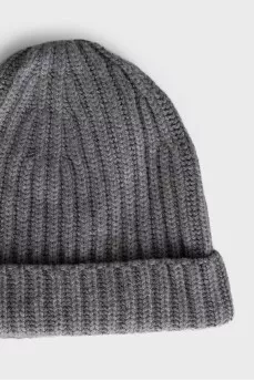 Gray cashmere hat with tag