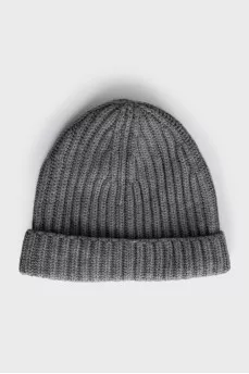 Gray cashmere hat with tag