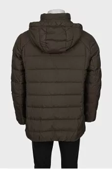 Men's jacket with a hood and buttons