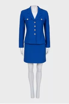 Blue suit with tag