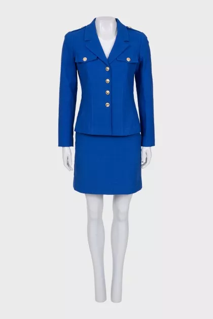 Blue suit with tag