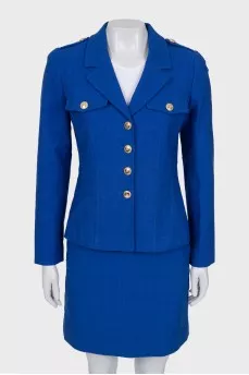 Blue suit with tag