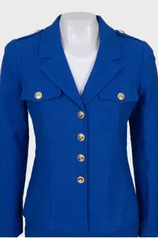 Blue suit with tag