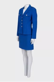 Blue suit with tag
