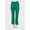 Green linen suit
