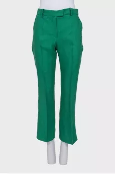 Green linen suit