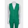 Green linen suit