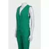 Green linen suit