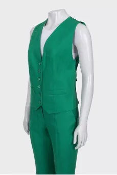 Green linen suit