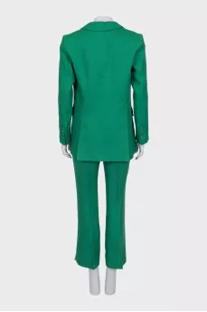 Green linen suit