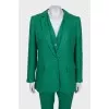 Green linen suit