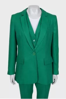 Green linen suit