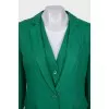 Green linen suit