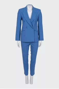 Blue wool suit with trousers