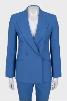 Blue wool suit with trousers
