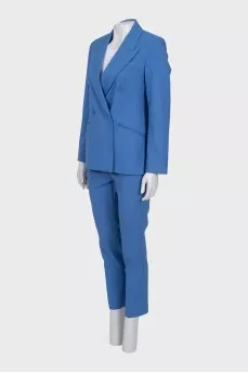 Blue wool suit with trousers