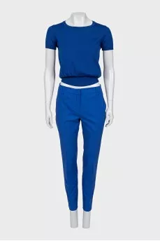 Blue three-piece suit